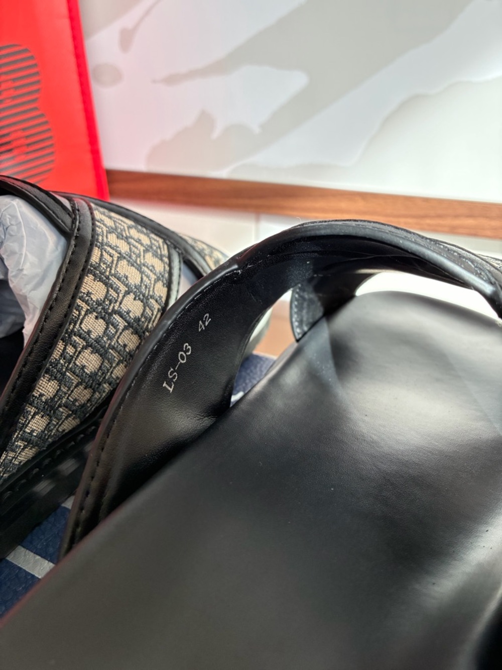 Authentic Dior Aqua beige black slide sandals - Picture 7 of 7
